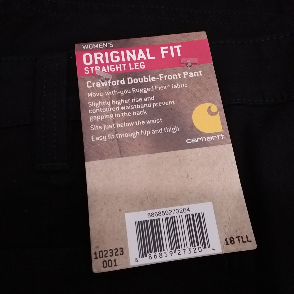 Women's Carhartt Double Front Work Pant Size 18T Has Hammer Loop NWT